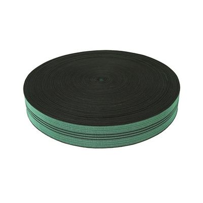 Κίνα Webbing καναπέδων πλάτους PP 50mm ελαστικό πράσινο χρώμα με 3 μαύρες γραμμές προμηθευτής